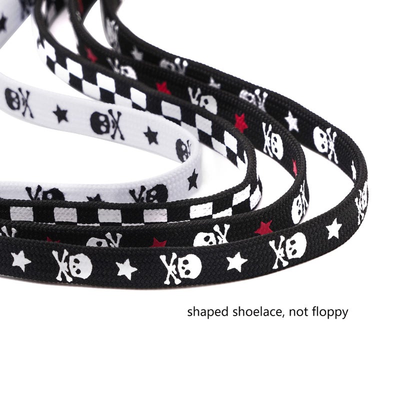 Xiazw 47" Cool Flat Women Men Shoelace Shoe Laces String,2 Pair Pack (Black) - Image 5
